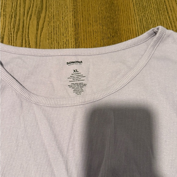 Sonoma Light Lavender Ribbed Scoop Neck Long Sleeve Top - Picture 3 of 4